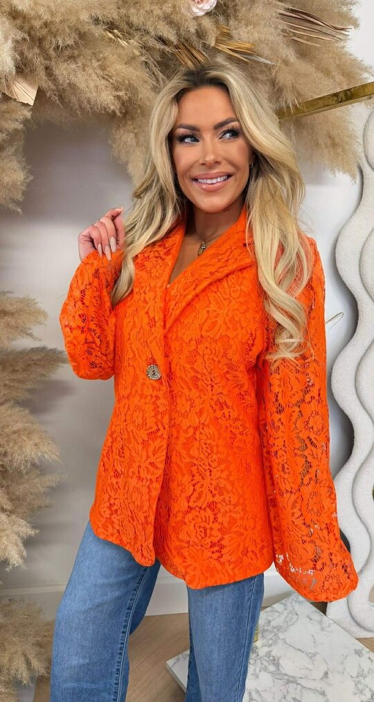 VAJEN LACE BLAZER ORANGE