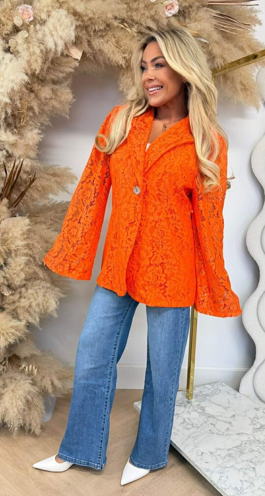 VAJEN LACE BLAZER ORANGE