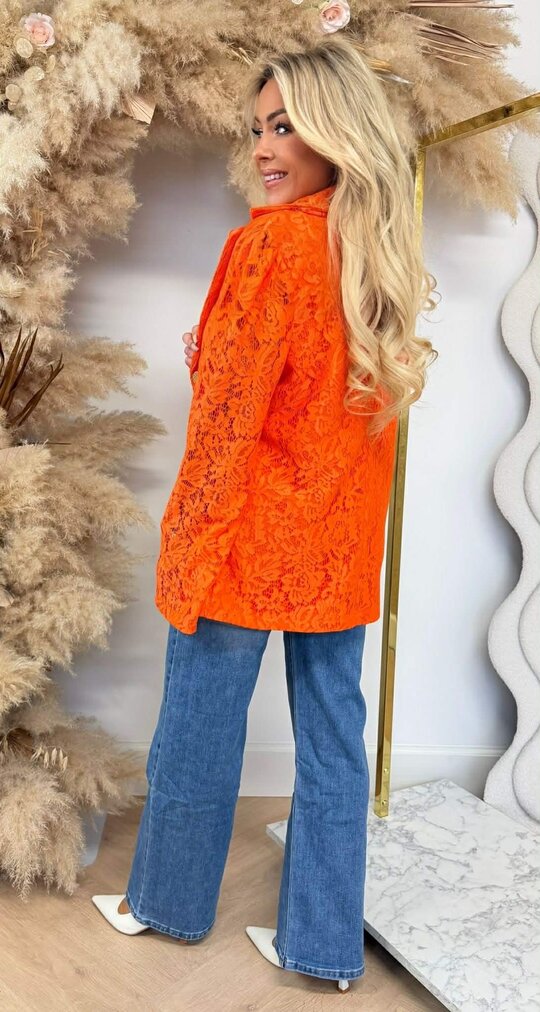 VAJEN LACE BLAZER ORANGE