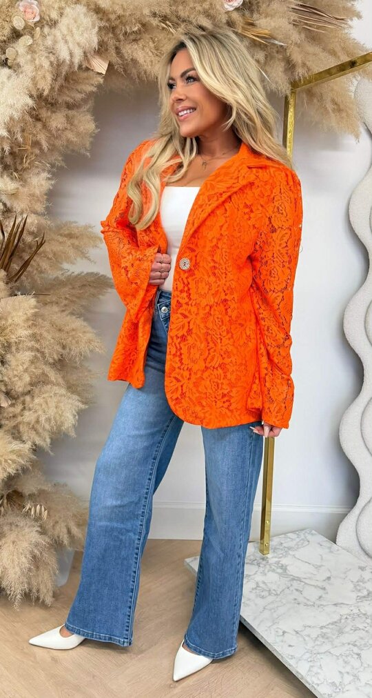VAJEN LACE BLAZER ORANGE