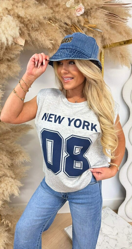 PADDED NY 08 TOP GREY