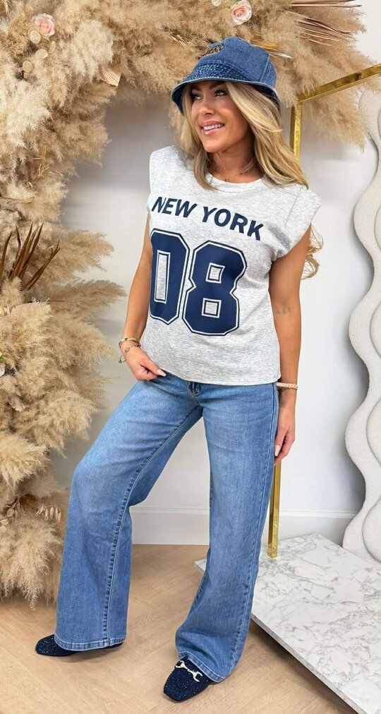 PADDED NY 08 TOP GREY