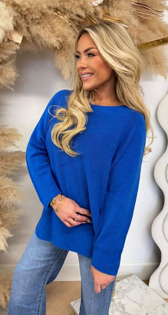 ROUND NECK TOP KOBALT