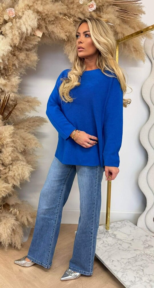 ROUND NECK TOP KOBALT