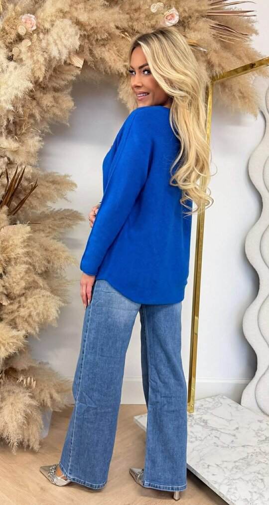 ROUND NECK TOP KOBALT