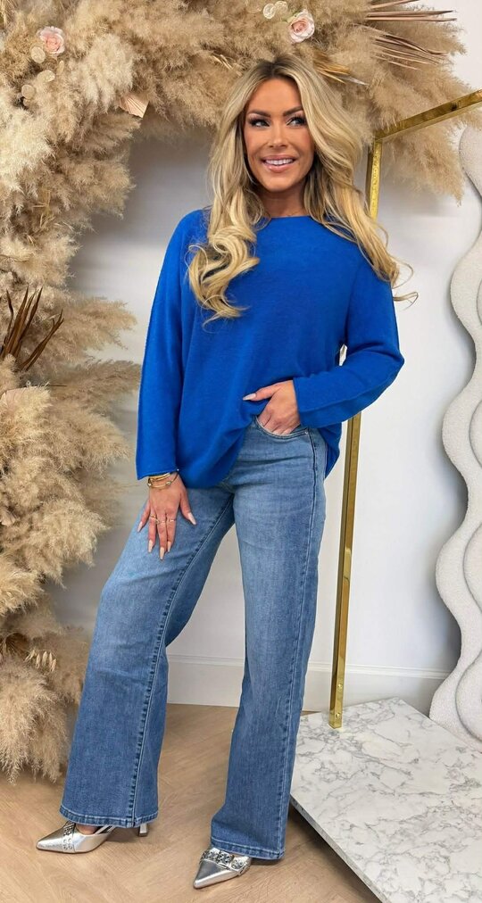 ROUND NECK TOP KOBALT