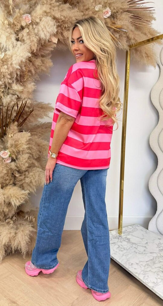 FORCY STRIPE TEE PINK