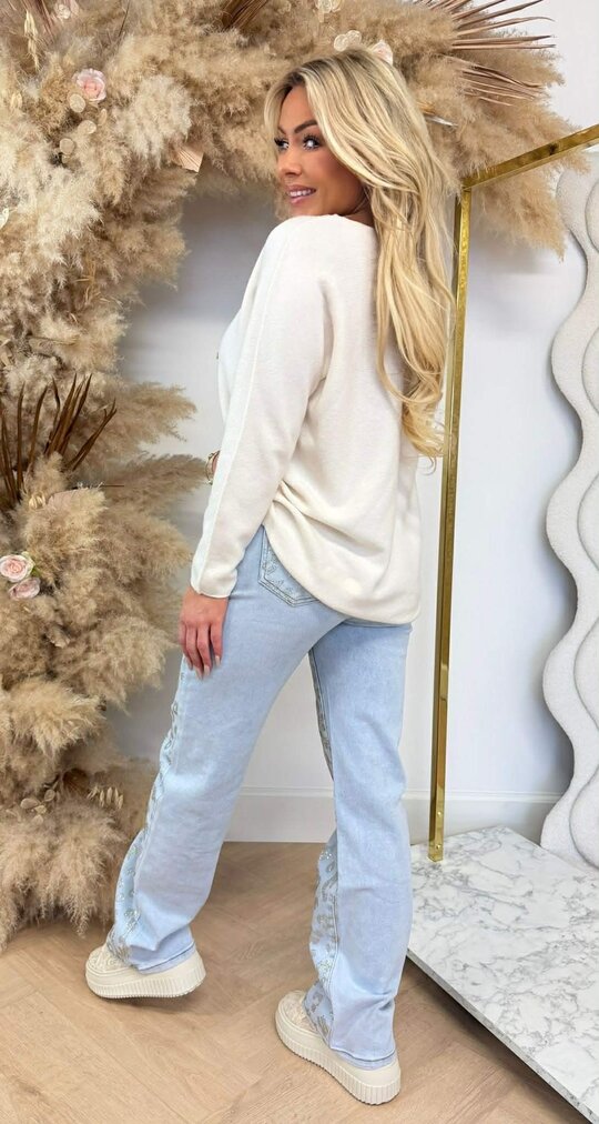 ROUND NECK TOP CREME