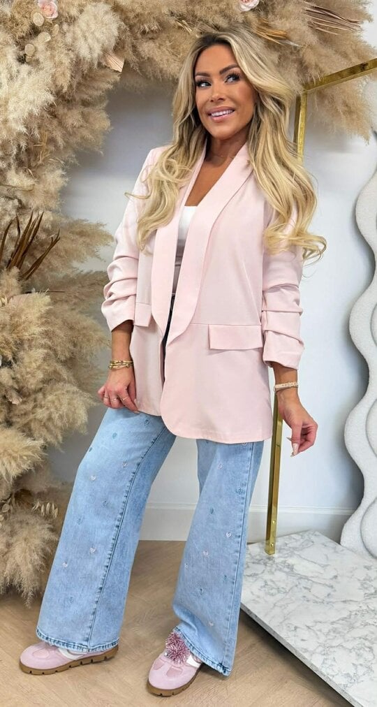BRIANNA CROPPED MOUW BLAZER LIGHTPINK