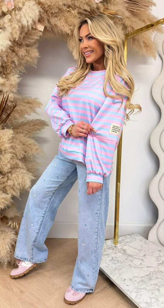 STREEP PATCH PERFECT LONGSLEEVE BLUE