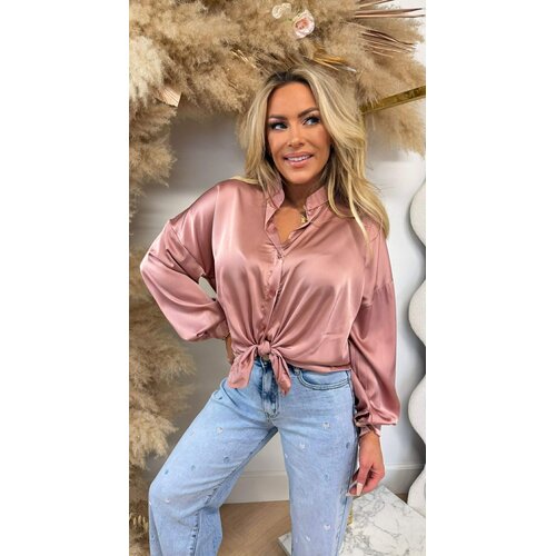 SATIN KNOOP BLOUSE OLDPINK