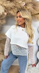 PROMISE LACE CROPPED TEE WHITE