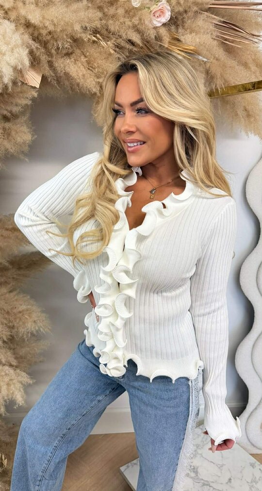 RUFFLE MOUW TOP 9518 OFFWHITE