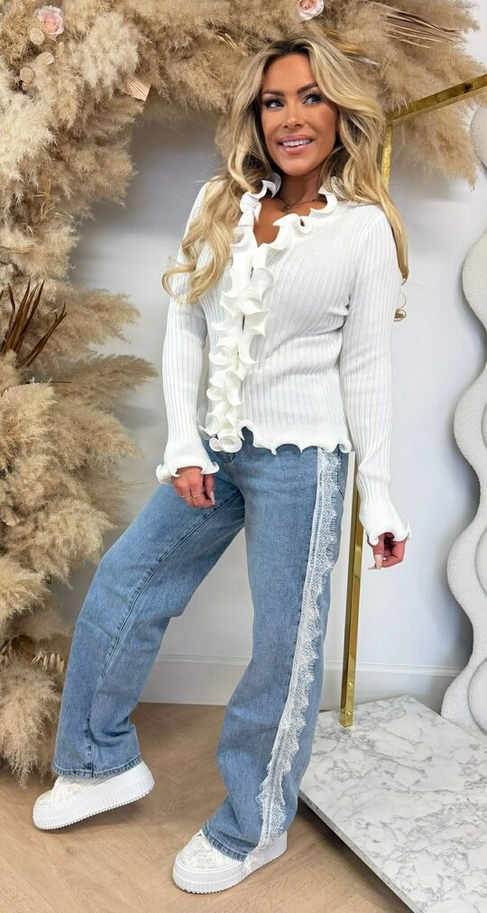 RUFFLE MOUW TOP 9518 OFFWHITE