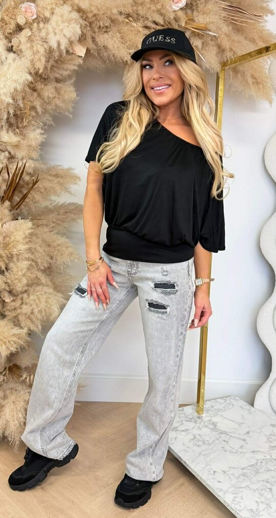 BACK CROSSED TOP BLACK