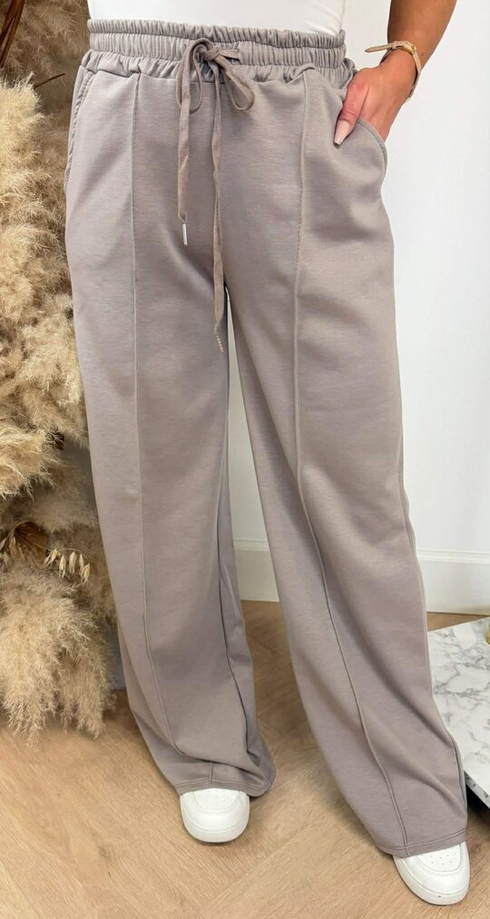 MICHELLE SOFT STRAIGHT LEG PANTS TAUPE