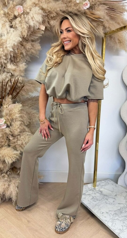 BESTSELLER MUSTY CROPPED SET TAUPE