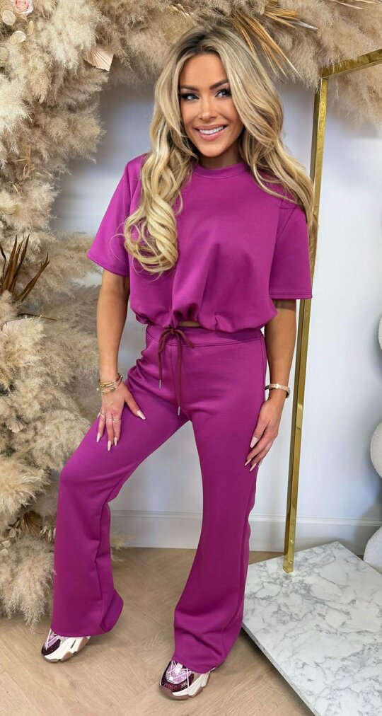 BESTSELLER MUSTY CROPPED SET AUBERGINE