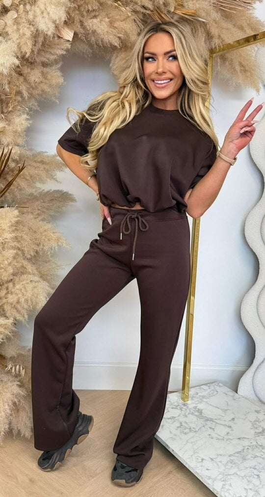 BESTSELLER MUSTY CROPPED SET CHOCO