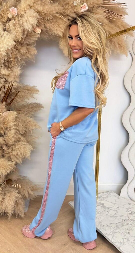 GLAMMY PINK POCKET SET BLUE