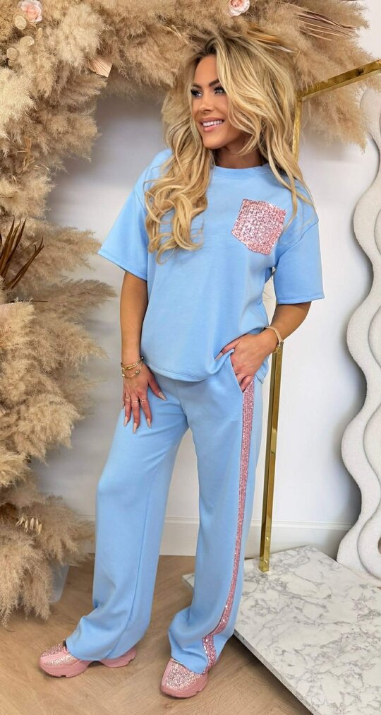 GLAMMY PINK POCKET SET BLUE