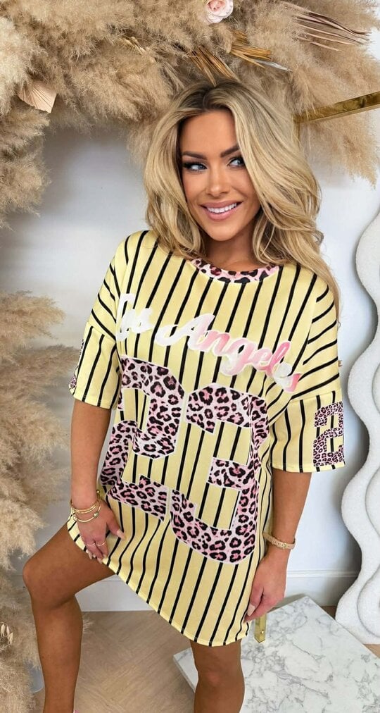 JERSEY BASEBALL LEO STRIPE LONG TEE YELLOW