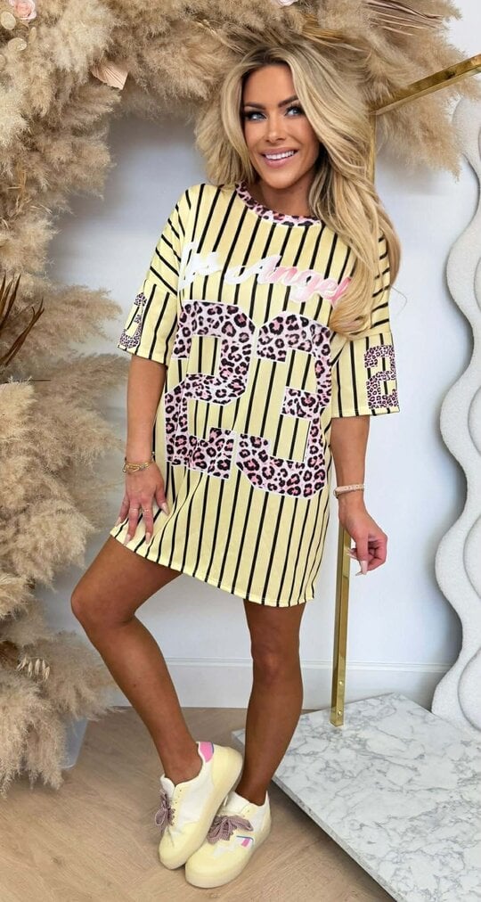 JERSEY BASEBALL LEO STRIPE LONG TEE YELLOW