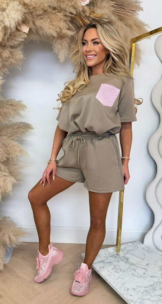 SELIN CROPPED POCKET SET TAUPE SELIN CROPPED POCKET SET TAUPE