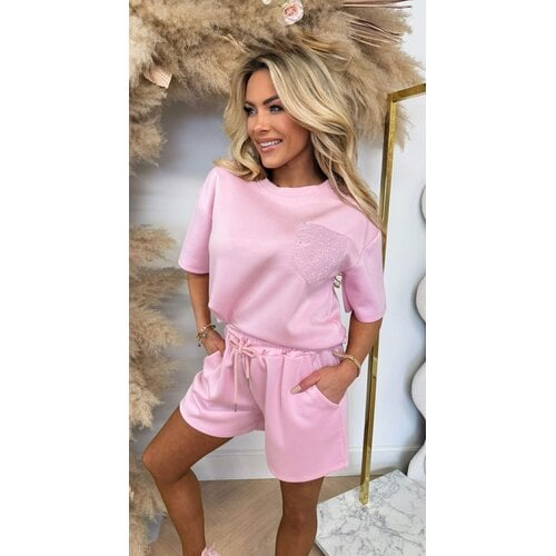 BESTY GLITTER POCKET SET PINK BESTY GLITTER POCKET SET PINK