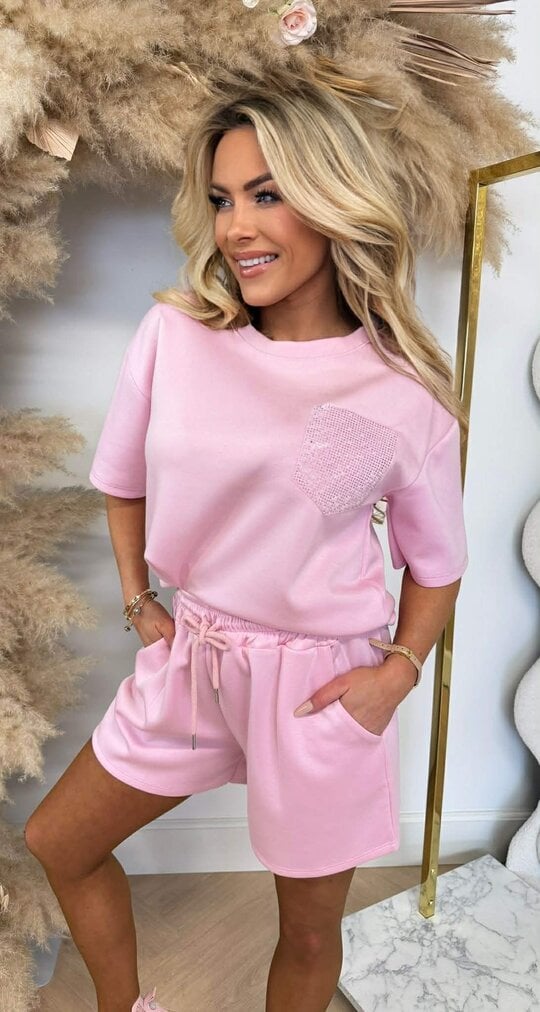 BESTY GLITTER POCKET SET PINK