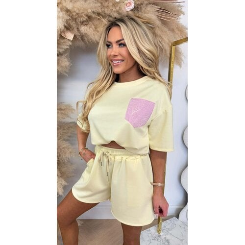 BESTY GLITTER POCKET SET BUTTERYELLOW BESTY GLITTER POCKET SET BUTTERYELLOW