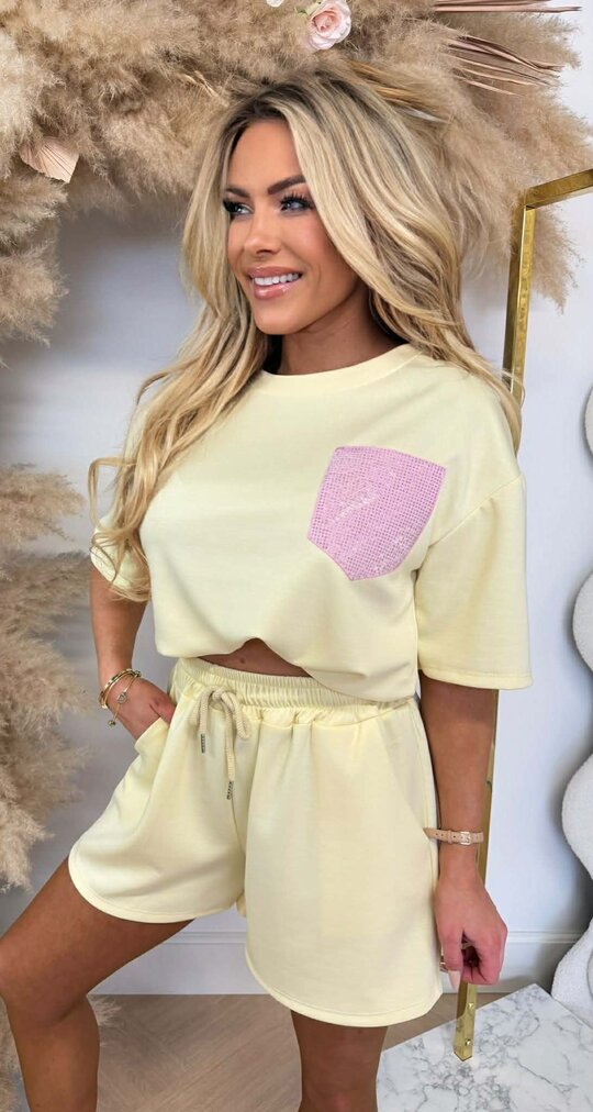 BESTY GLITTER POCKET SET BUTTERYELLOW