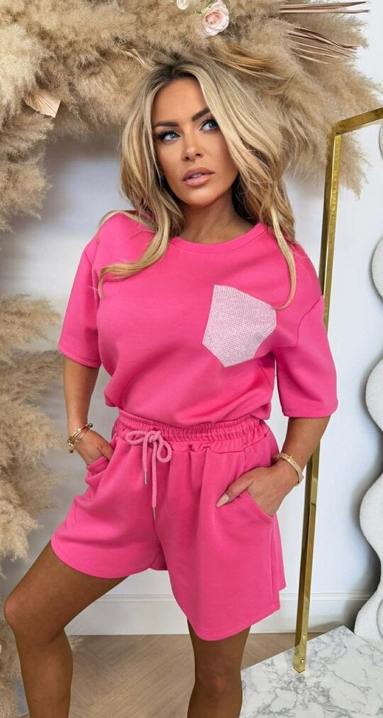 BESTY GLITTER POCKET SET FUCHSIA