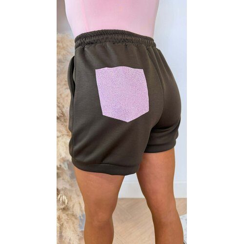 GLITTER POCKET SHORT CHOCO