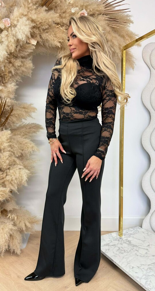 MESH LACE KOL TOP *L* BLACK