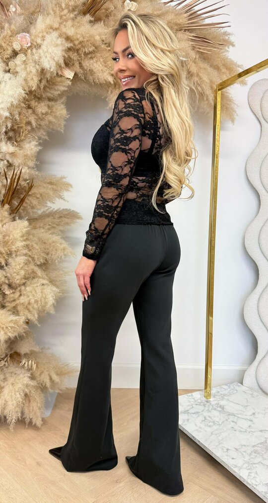 MESH LACE KOL TOP *L* BLACK