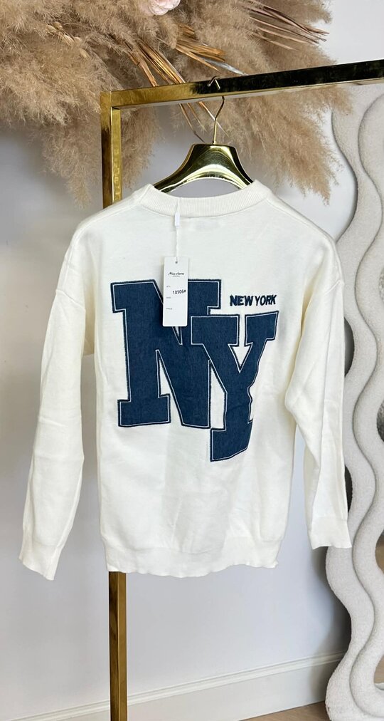 NEW YORK BACKPRINT SWEAT 10506 BEIGE