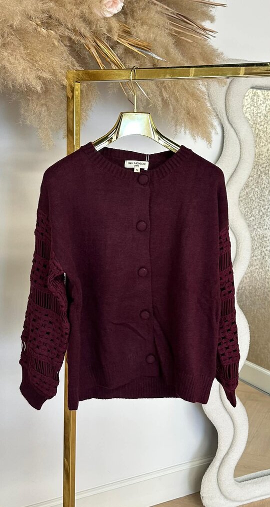 SLEEVE ELEGANCE VEST/SWEAT 9333 BORDEAUX