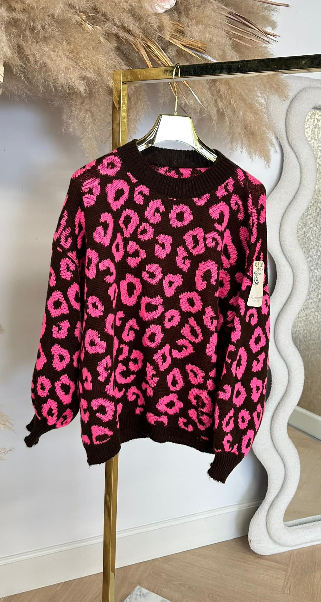 BETTY LEOPARD SWEAT BROWN