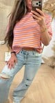 SHOULDER STRIPE TEE LILA/ORANGE SHOULDER STRIPE TEE LILA/ORANGE