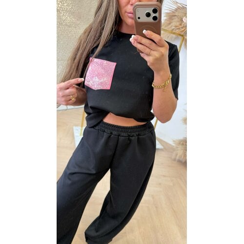 MARLY SPARKLE POCKET SET BLACK