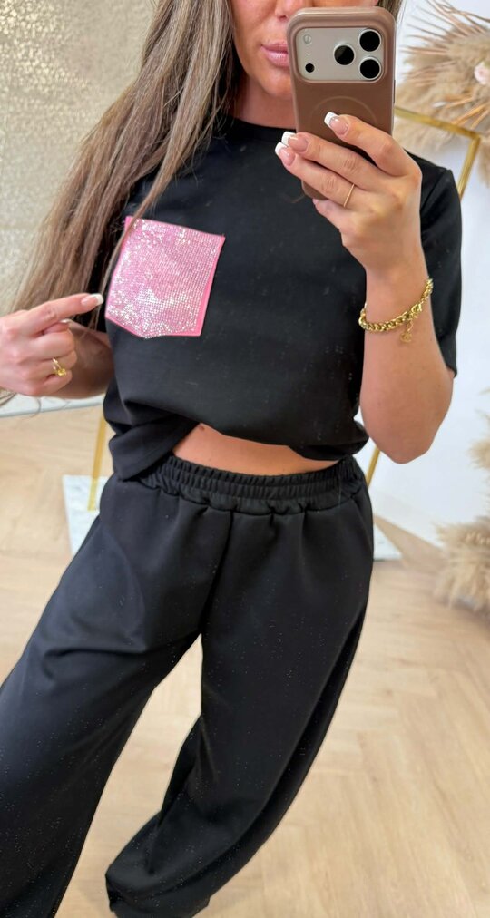 MARLY SPARKLE POCKET SET BLACK
