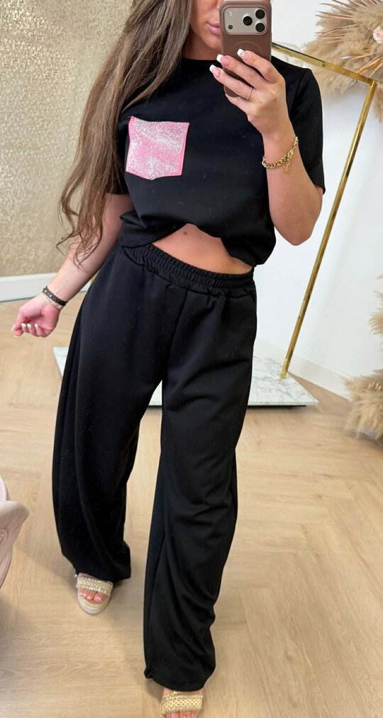MARLY SPARKLE POCKET SET BLACK