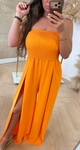 STRAPLESS FOLDED JUMPSUIT ORANGE