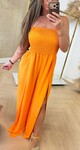 FOLDED STRAPLESS JUMPSUIT ORANGE