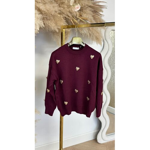 LOVELY HEART SWEAT AM900 BORDEAUX