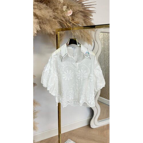 FASHIONISTA FLOWER BLOUSE WHITE
