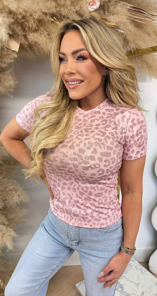 MIA LEOPARD TEE PINK MIA LEOPARD TEE PINK