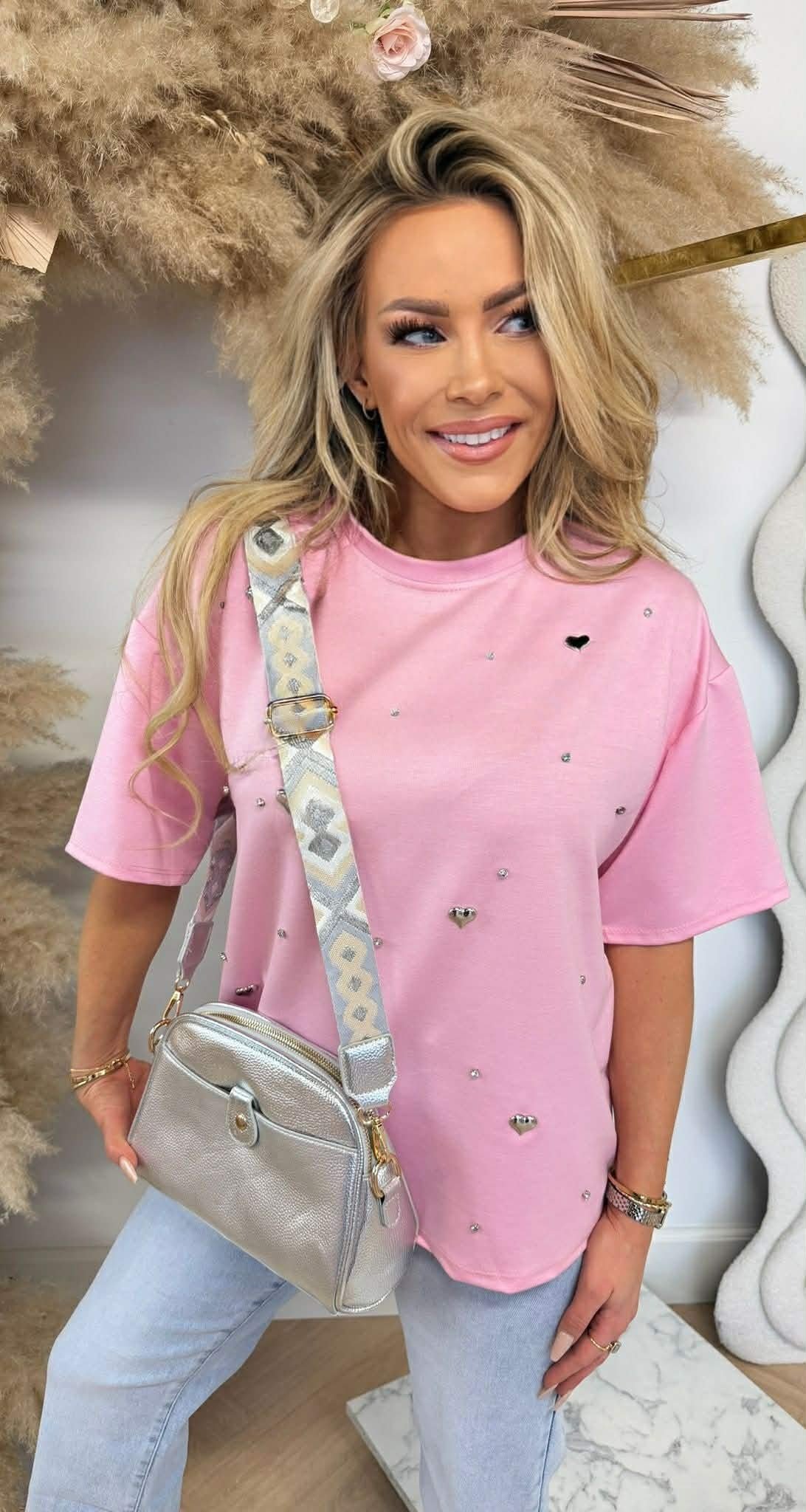 HEART DIAMOND SHIRT PINK HEART DIAMOND SHIRT PINK