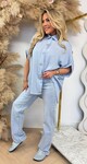 LOOSE FIT BUTTONED BLOUSE ICEBLUE